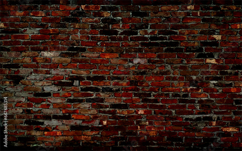 Brick texture background in dark red sepia-tone color