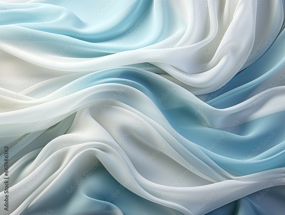 Fototapeta premium White cloth abstract background with gentle waves.