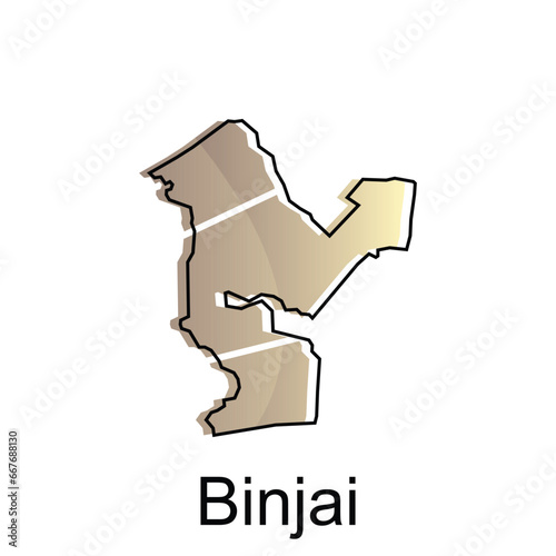 Map City of Binjai Province of North Sumatra Vector Design. Abstract, designs concept, logo design template photo