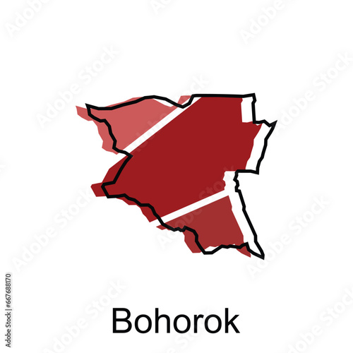 Map City of Bohorok Province of North Sumatra Vector Design. Abstract, designs concept, logo design template