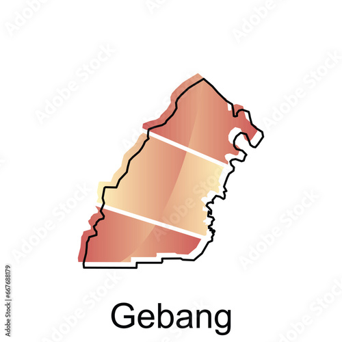 Map City of Gebang Province of North Sumatra Vector Design. Abstract, designs concept, logo design template photo