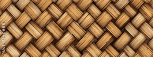 Seamless wicker basket weave background texture. Trendy natural bamboo  rattan woven wood overlay  greyscale displacement  bump or height map.