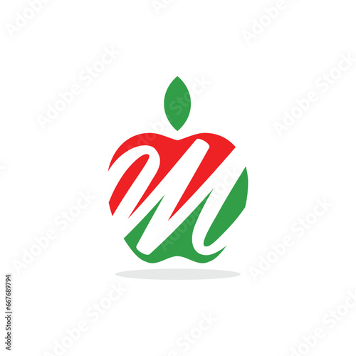 Abstract letter J Apple logo template, Vector logo for business and company identity