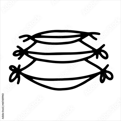 Stack of pillows vector contour. Template design, icon, clipart, sketch.