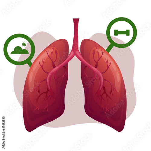 Factors affecting lung health. vector illustration. love your lung awareness month.