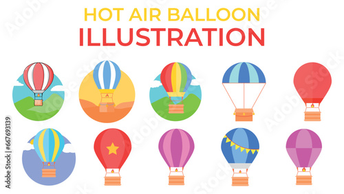 Hot Air Balloon Vector Background illustration