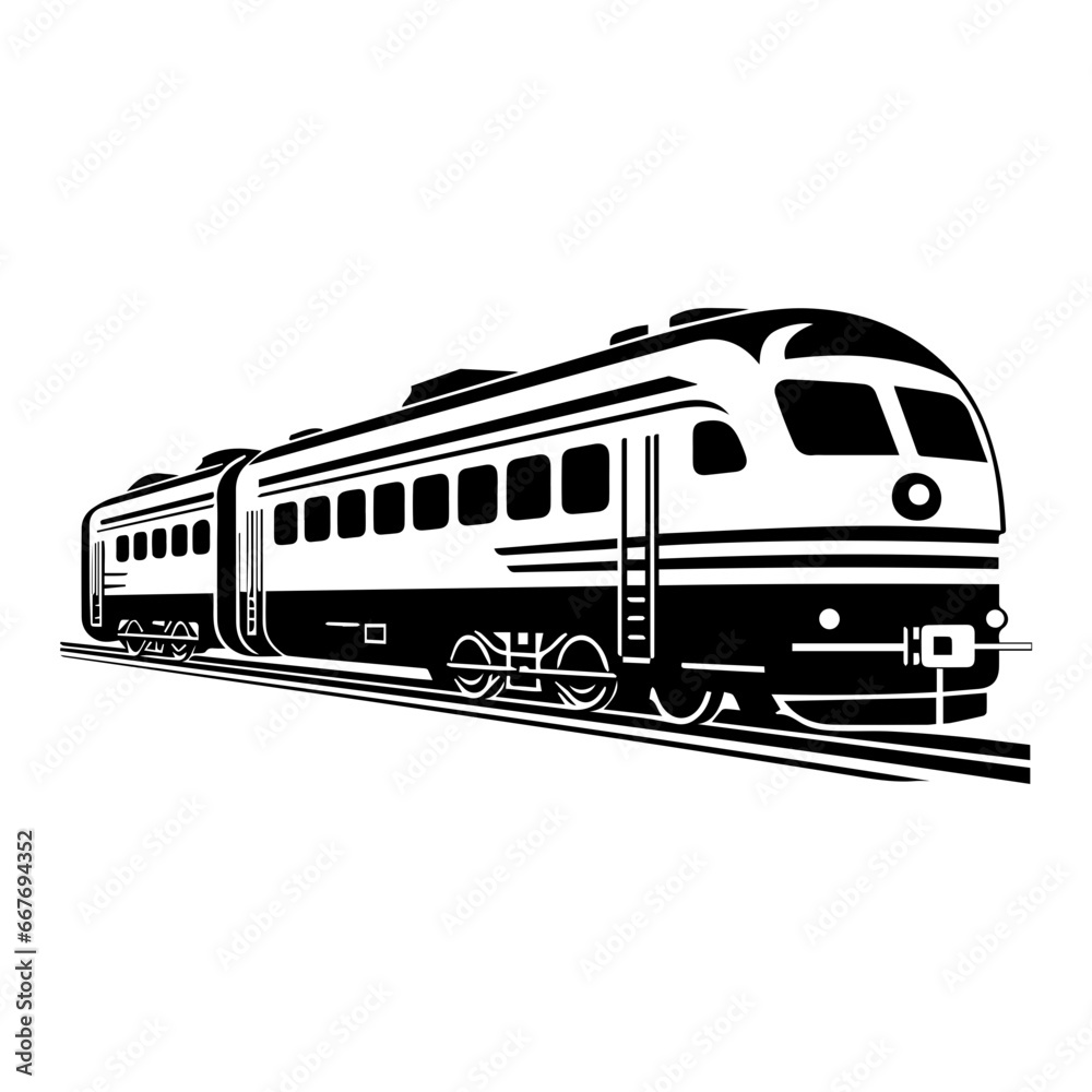 modern high speed train emblem. Super streamlined high-speed train on white background, vector illustrator.