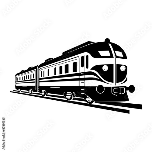modern high speed train emblem. Super streamlined high-speed train on white background, vector illustrator.