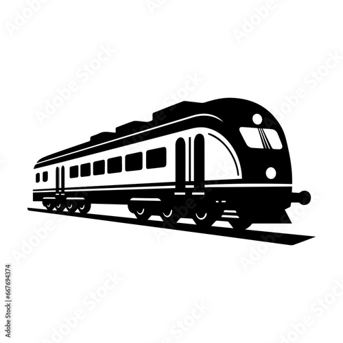 modern high speed train emblem. Super streamlined high-speed train on white background, vector illustrator.