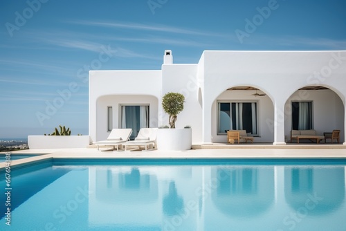 Traditional mediterranean white house with pool © ORG