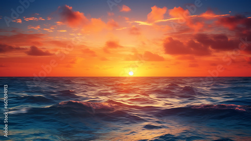 great sunset over the ocean © Nopadol