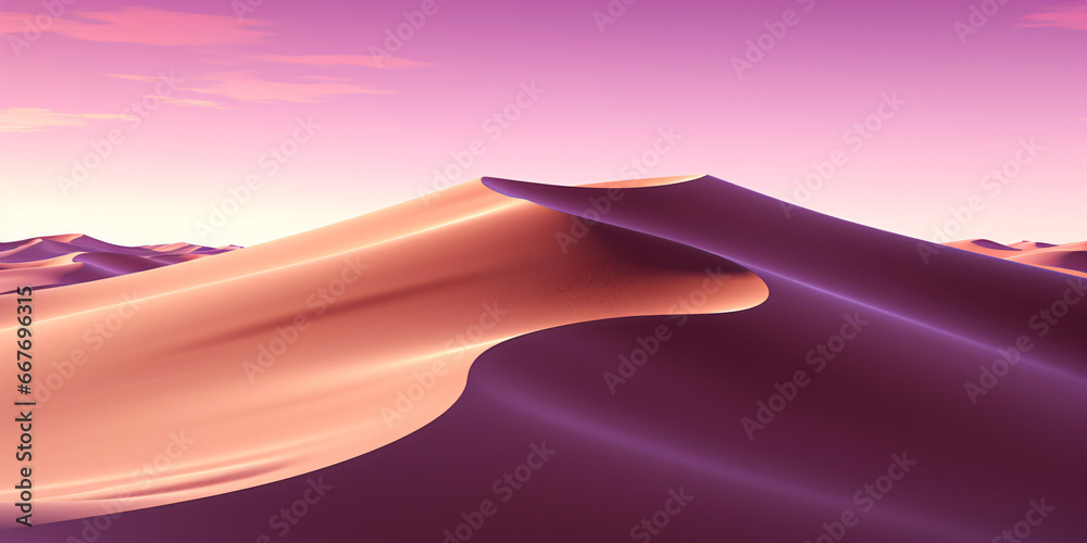 colorful abstract desert with high sand dunes