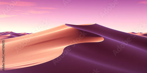 colorful abstract desert with high sand dunes