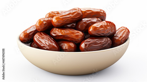 Delicious Dried Dates in a White Bowl