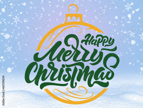 Festive Merry Christmas Calligraphy Vector Art
