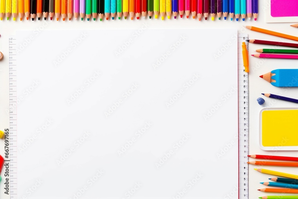 Fototapeta premium stationery and office stuff on white background with copy space