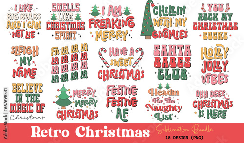 Retro Christmas Sublimation Design Bundle