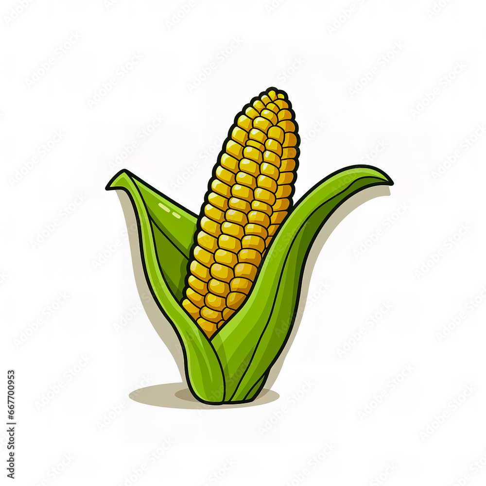 Sticker design with an corn stover on white background. Sticker design with an corn stover on white background.