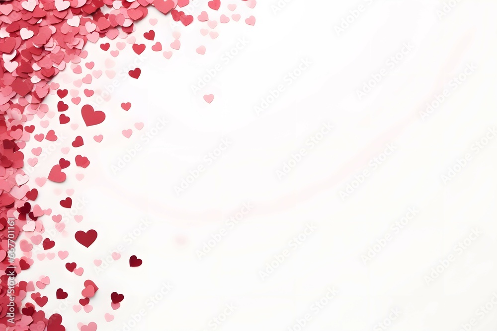 valentine background with heart shaped confetti