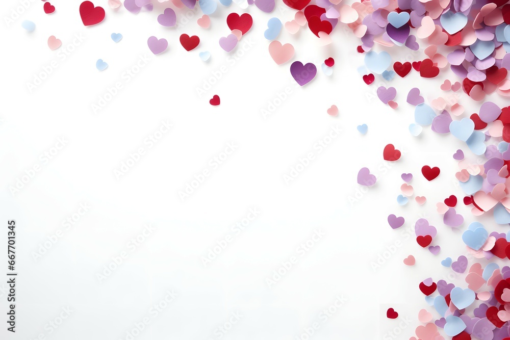 valentine background with heart shaped confetti