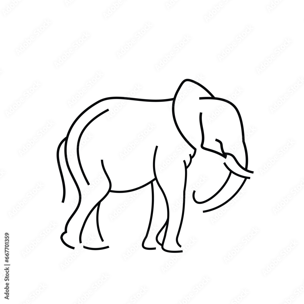 Elephant  Outline Logo