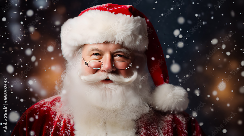 Portrait of Santa Claus with white beard. Portrait of Santa Claus with white beard.