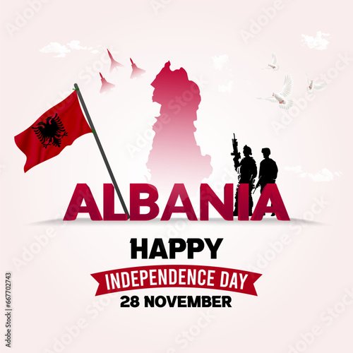 Creative Albania independence day social media post and web banner