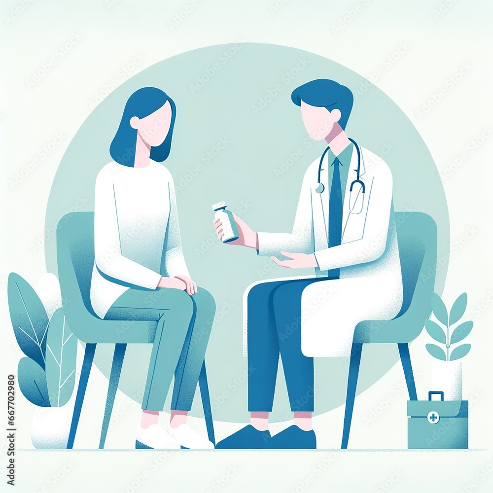 Devoted Medical Consultation: Tender Illustration in Muted Tones Devoted Medical Consultation: Tender Illustration in Muted Tones