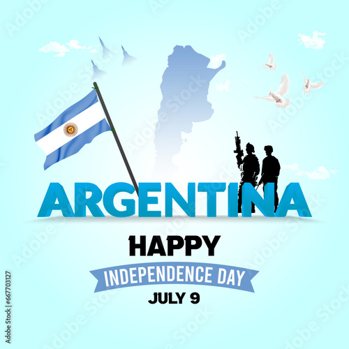 Creative Argentina Independence Day social media post and web banner