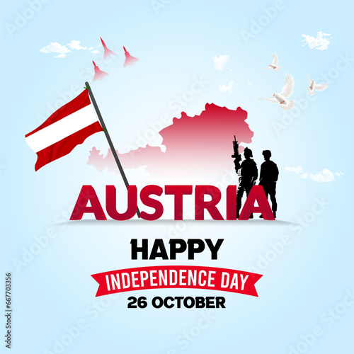 Creative Austria independence day social media post and web banner