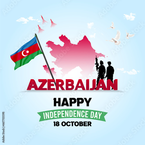 Creative Azerbaijan Independence Day social media post and web banner