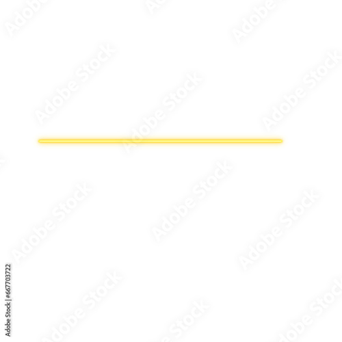 Glowing neon stick. transparent yellow sparkling light line element. Glowing Neon Lights Line 