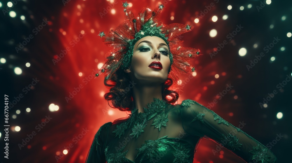 Obraz premium woman portrait in burlesque style