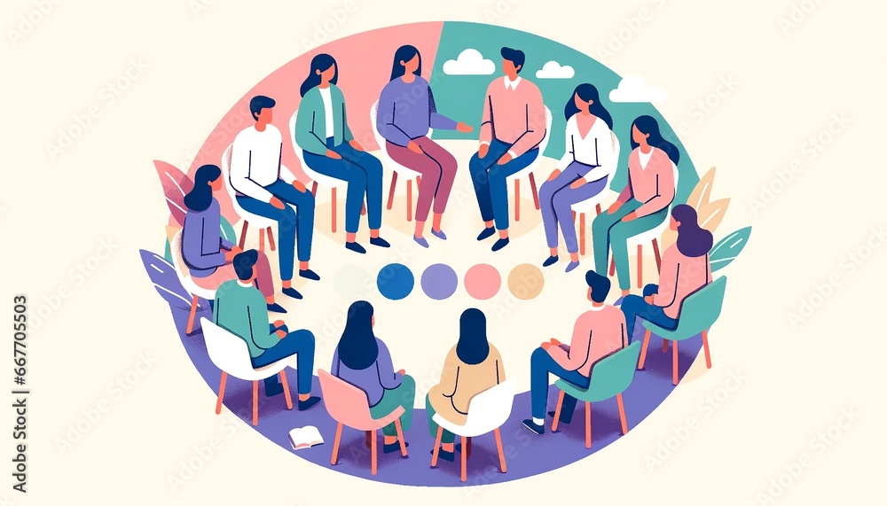 Support Group Meeting: Sharing Mental Health Experiences

