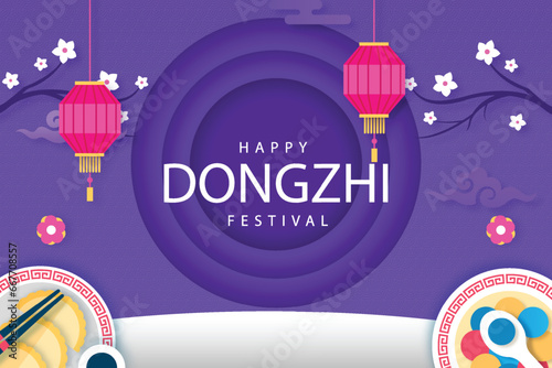 Free vector paper style dongzhi festival background