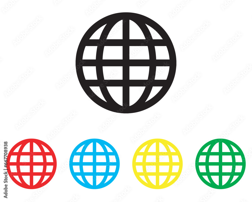 Internet icon vector. Website icon sign symbol in trendy flat style. Set elements in colored icons. Internet vector icon illustration isolated on white background Internet icon vector. Website icon sign symbol in trendy flat style. Set elements in colored icons. Internet vector icon illustration isolated on white background