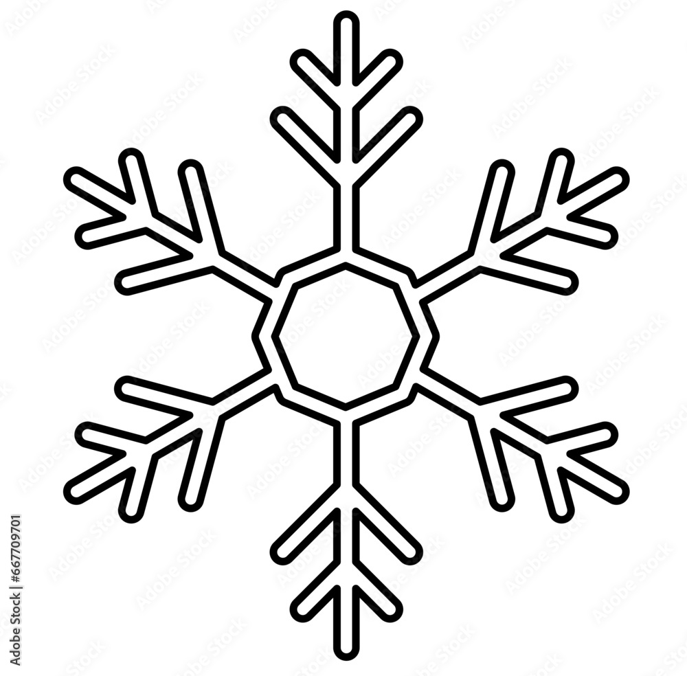 Christmas snowflake doodle icon outline Christmas snowflake doodle icon outline