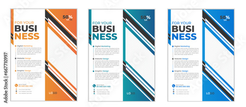 Corporate business flyer template design. marketing, business proposal, promotion, advertise, publication, cover page. new digital marketing flyer set.