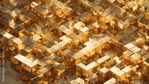 Gold low poly cube texture  2