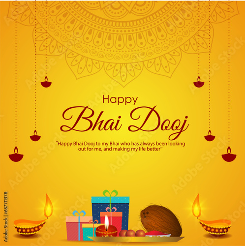 Vector illustration of Happy Bhai Dooj social media feed template
