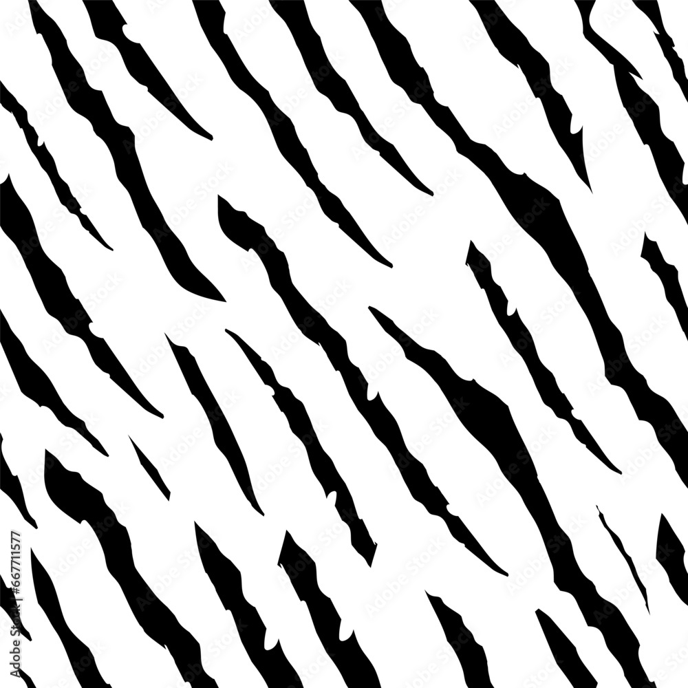 Endless Animal Pattern. Black Animal Paint. Black Wild Tiger. Exotic Chic Leopard African Abstract Skin. Jungle Animal Texture. Jungle Repeat Texture. White Stripe Zebra. Cute Seamless Background.