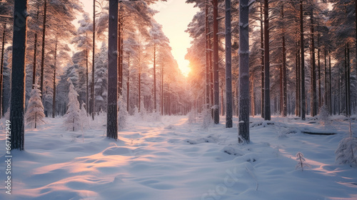 Snowfall Secrets: Twilight Pine Whispers