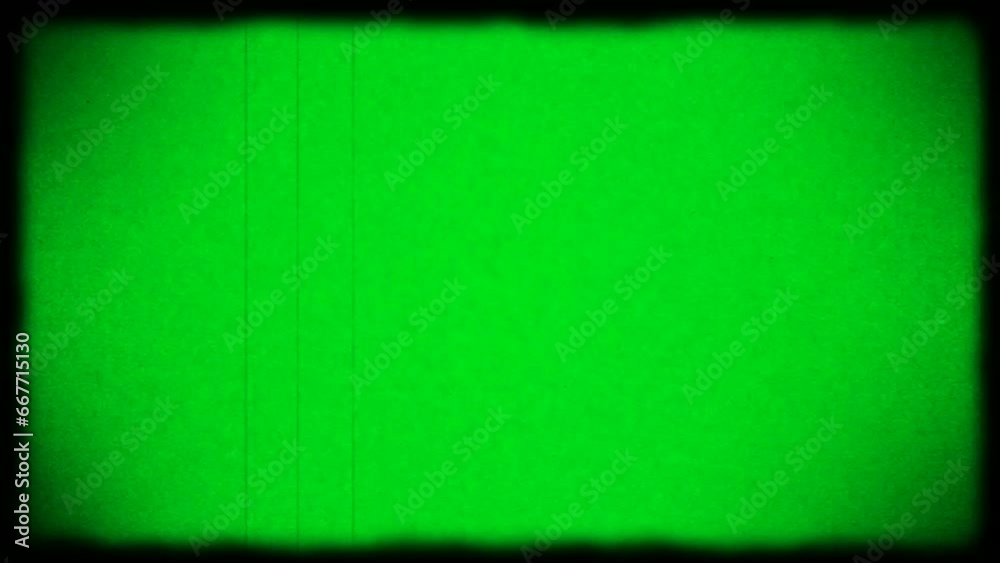 Green screen old tv screen, vhs vintage with dust and grain video effect