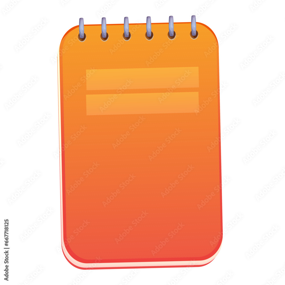 Notebook closed with spiral top view in cartoon style isolated on white background. Office, school diary. Notebook closed with spiral top view in cartoon style isolated on white background. Office, school diary.