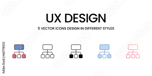 Ux design icons set, colorline, glyph, outline, gradinet line, icon vector stock illustration isolate white background.