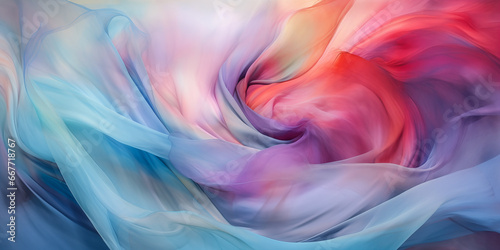 Pink dreamy pastel watercolor flowing waves backdrop. Purple, blue, mint, teal soft painted wavy folds. Abstract art luxury color wave background. Silk drape waves background for banner copy space