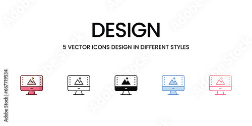 Design icons set, colorline, glyph, outline, gradinet line, icon vector stock illustration isolate white background.
