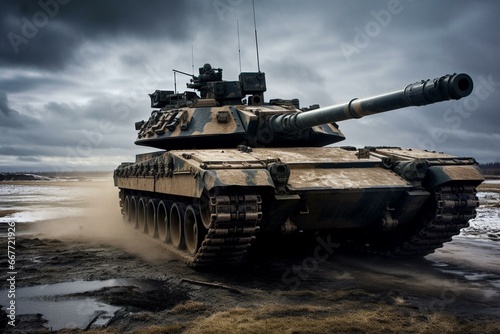 Combat-ready leopard 2 tank. Generative AI
