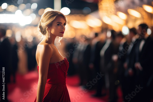 Blonde Starlet in Stylish Gown at Gala photo