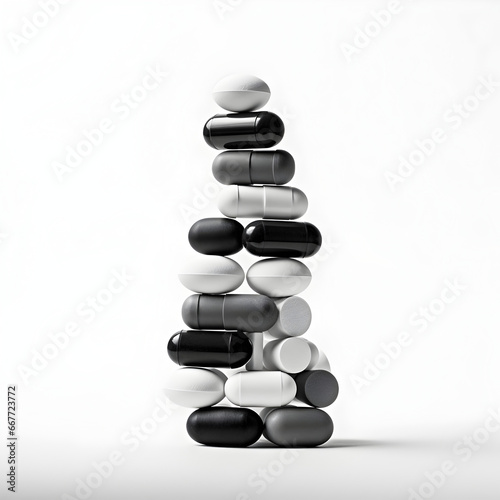 zen stones on white background  stone  stack  white  Ai generated 